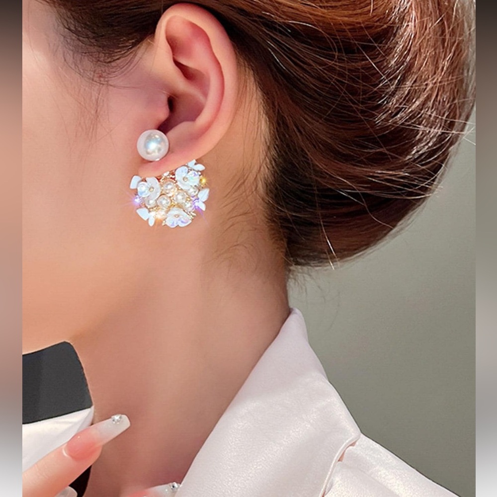 Elegant Pearl and 14 Carat Gold Plated Earrings